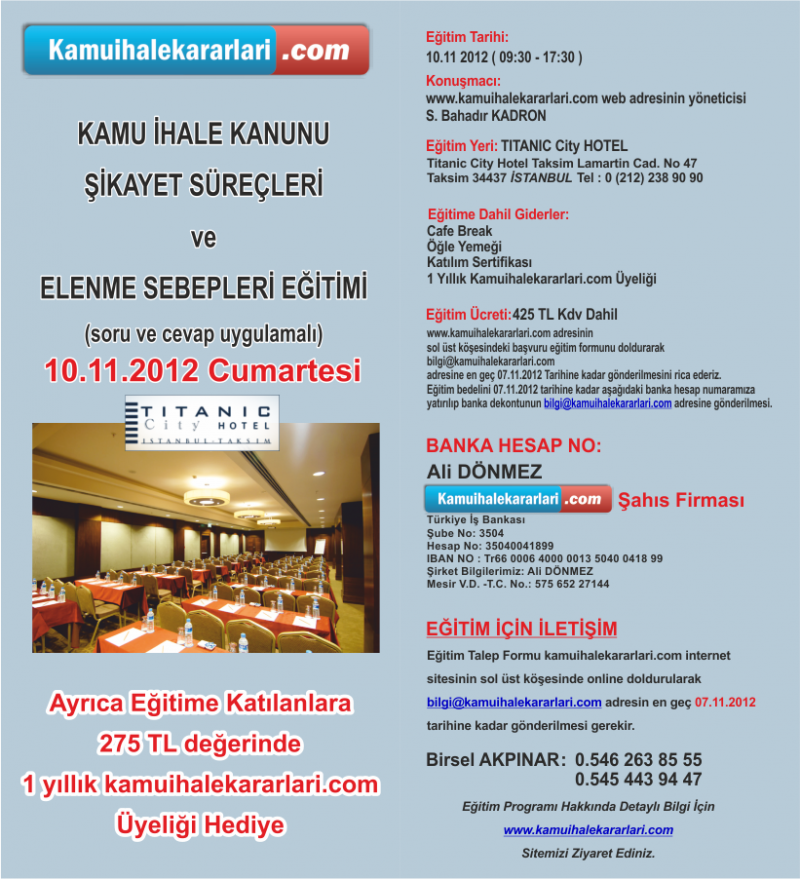 Kamu İhale Kanunu Şikayet Süreçleri ve Elenme Sebepleri Eğitimi